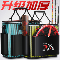 Fishing bucket integrated multifunctional fish bucket thickened fish barrel trolley case fishing gear bag eva waterproof live fish bucket fishing box
