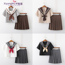 Early summer jk uniform skirt genuine full set of Chinese brand original short-sleeved female sailor suit student suit college style school uniform suit