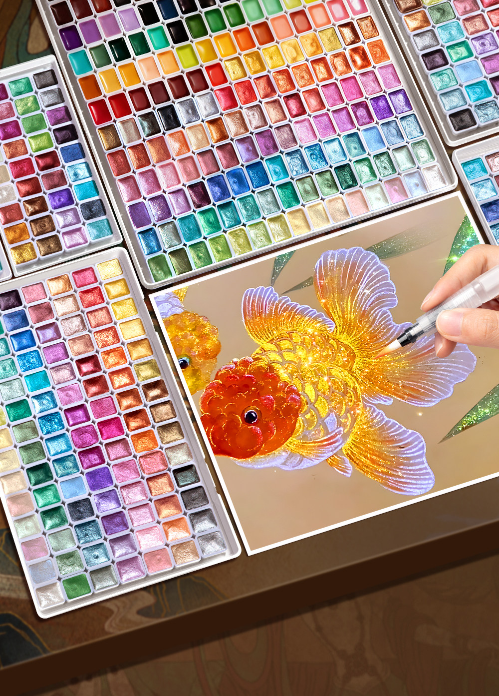 180 Color Portable Mini Solid Watercolor Paint Set - Detail image 3