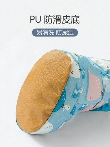 Детская демисезонная обувь, удерживающие тепло демисезонные детские нескользящие флисовые туфли, мягкая подошва, 0-6 мес.