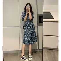 2020 Summer new womens size za floral V-neck skirt careful machine slim explosive waist dress