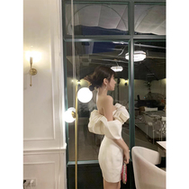 2020 Summer new womens plus size shoulder sexy skirt goddess fan dress small fragrance temperament wind dress