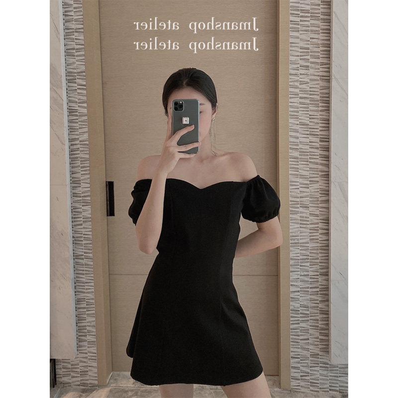 2020 Summer new women's dress Large size size black I shoulder skirt Temperament Van Clothing Sexy Dress Sexy Dress