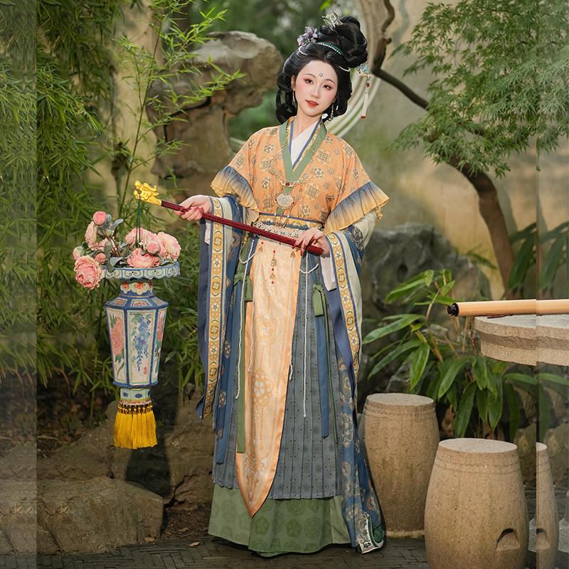 Yuan Shan E Dai's Original Hanfu [Divine Figure, Fairy Dress] Traditional Chinese Style Restored Clothing, Fairy Costume for Spring and Autumn