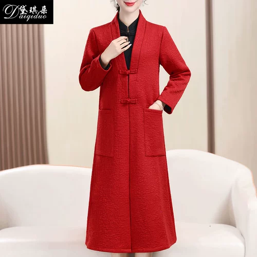 Осенний плащ для матери, длинная куртка, накидка, демисезонный кардиган для отдыха, средней длины, для среднего возраста