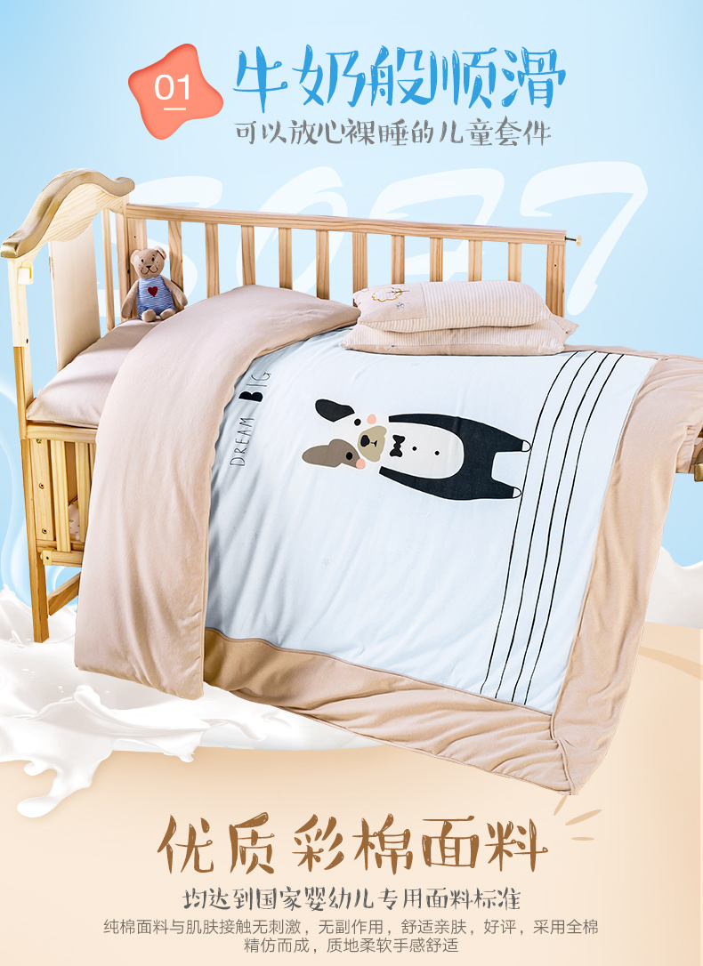 Mẹ bé mẫu giáo bông quilt ba mảnh thiết lập cốt lõi trẻ em sáu mảnh bộ nap giường nhỏ bông quilt