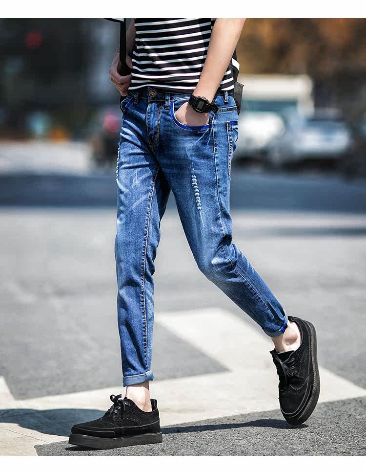 Jeans pour adolescent pieds Slim pour été - Ref 1464306 Image 17