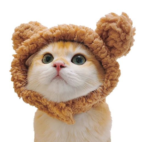 Милая шапка, забавный шлем, кролик, аксессуар для волос, кот, котенок, домашний питомец, с медвежатами