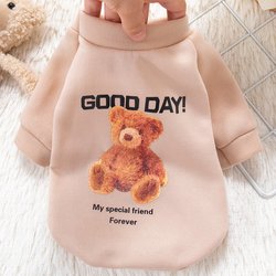 Pet Dog Clothes, Cat Sweatshirt, Small Dog Spring Wear, Teddy, Bichon, Pomeranian Puppy, Two-Legged, Cute Bear Print
