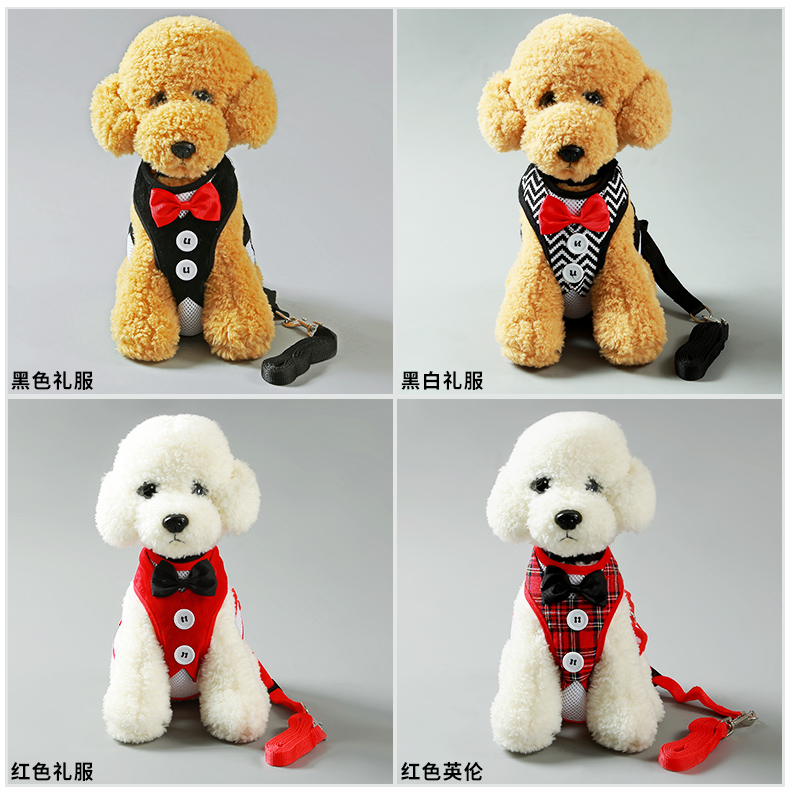 Dogs traction rope small dog teddy puppies dog necklaces dog rope vest type chest holding baby bag for dog rope pet supplies
