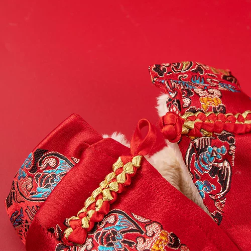 Собаки новогоднее праздничное платье осень и зимние домашние животные плюшевый медведь красавица маленькие собаки Лучший новогодний кот Новый год династия