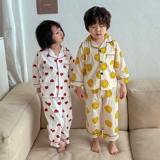 Детская демисезонная хлопковая пижама, тонкий детский лонгслив для мальчиков, нарукавники, комплект