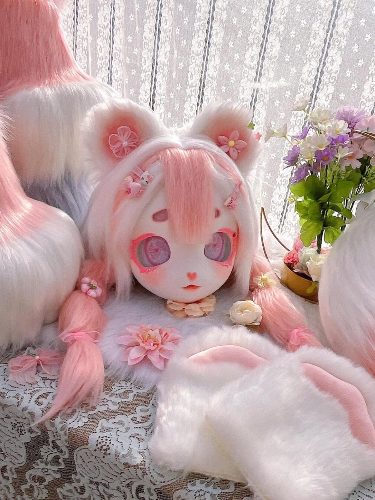 furry福瑞/兽装 kig兽装小熊儿童兽头成品现货包邮人偶服漫展罗莉塔装扮毛绒头套
