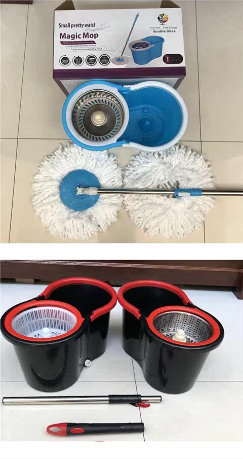 Щетка для мытья посуды 三代八字好神拖家用免手洗懒人地拖手压旋转拖把拖布桶地板清洁 Other