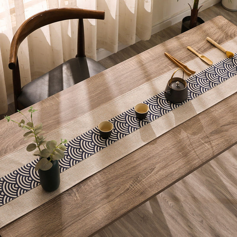 Tea table linen cloth Zen tea table tea tablecloth cotton and linen Chinese table flag fabric tea room tea art Japanese tea flag long and narrow