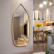 French full-length mirror small apartment type wearing mirror Nordic style light luxury floor mirror wearing clothes household entrance mirror wall hanging