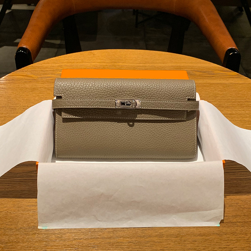 H home wallet women's long version of simple togo leather Kelly bag leather h buckle hand lock wallet large capacity