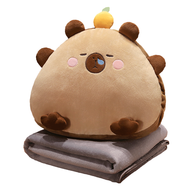 
Cute Kapibala three-in-one pillow blanket car quilt dual-purpose office nap pillow living room sofa pillow