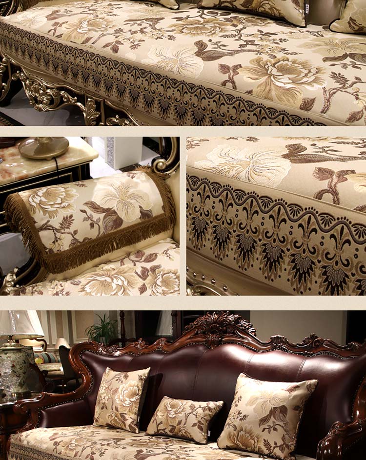 Sofa phong cách châu Âu đệm cao cấp sang trọng chống trượt khăn mới Trung Quốc gỗ rắn bốn mùa phổ quát bao gồm đệm da Mỹ - Ghế đệm / đệm Sofa nệm ngồi bệt giá rẻ