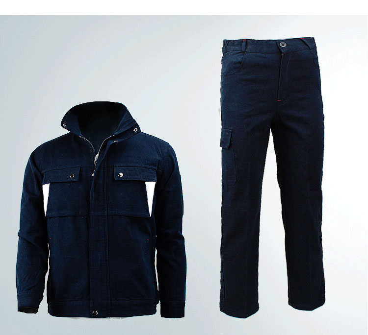 Quần áo hàn dày phù hợp với quần áo nam denim dụng cụ cổ áo cotton chống mài mòn nhà máy công nhân bảo hiểm lao động quần áo quần áo thời trang