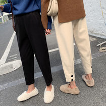 womens woolen pants 2022 new 2022 plus size loose casual straight grandmother pants carrot pants daddy harem pants