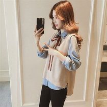 2022 Early autumn new womens clothing nets red and thin Ma A Two suits Ocean Gas minus Age College Wind Clothes Tide