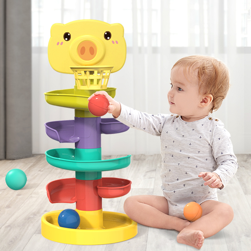 Baby toys for more than 6 months Puzzle Early Education Fold stack Orbital Ball Transfer for Transfer Baby 0-1 Toys