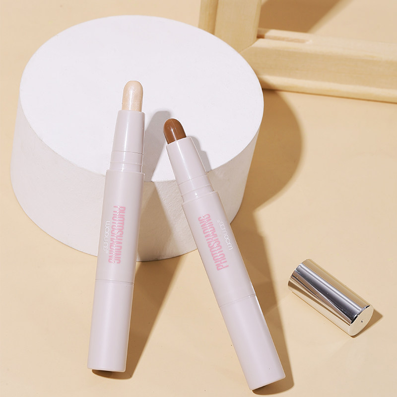 Double-headed volume repair high-gloss stick one-piece silhouette nose shadow matte pearlescent face brightening shadow pen lying silkworm cement stick female