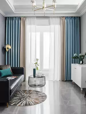 Full blackout curtains Simple modern sunshade insulation and sound insulation cloth Nordic custom finished bay window Balcony Living room Bedroom