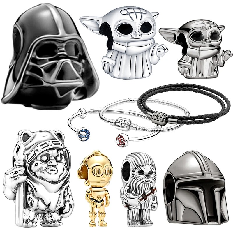 Yoda Mandalorian Helmet Pendant Hot-Selling Series Compatible with Original Bracelet Women's Pendant Beads