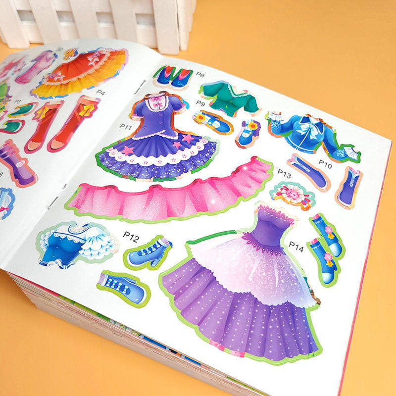 Children's sticker book princess swapped for 2-3-4-5-6-year-old baby cartoon paste with children's little girl puzzle-Taobao