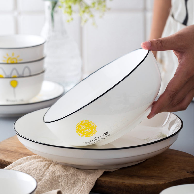 Ceramic dishes household Nordic creative Japanese dish bowl contracted dishes tableware chopsticks sets web celebrity ins of the wind