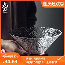 ins Japanese-style hammer transparent glass salad bowl soup bowl handmade household rice bowl fruit bowl fruit dessert bowl tableware