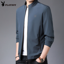 Playboy middle-aged stand collar jacket mens new spring and autumn thin dad autumn jacket casual top