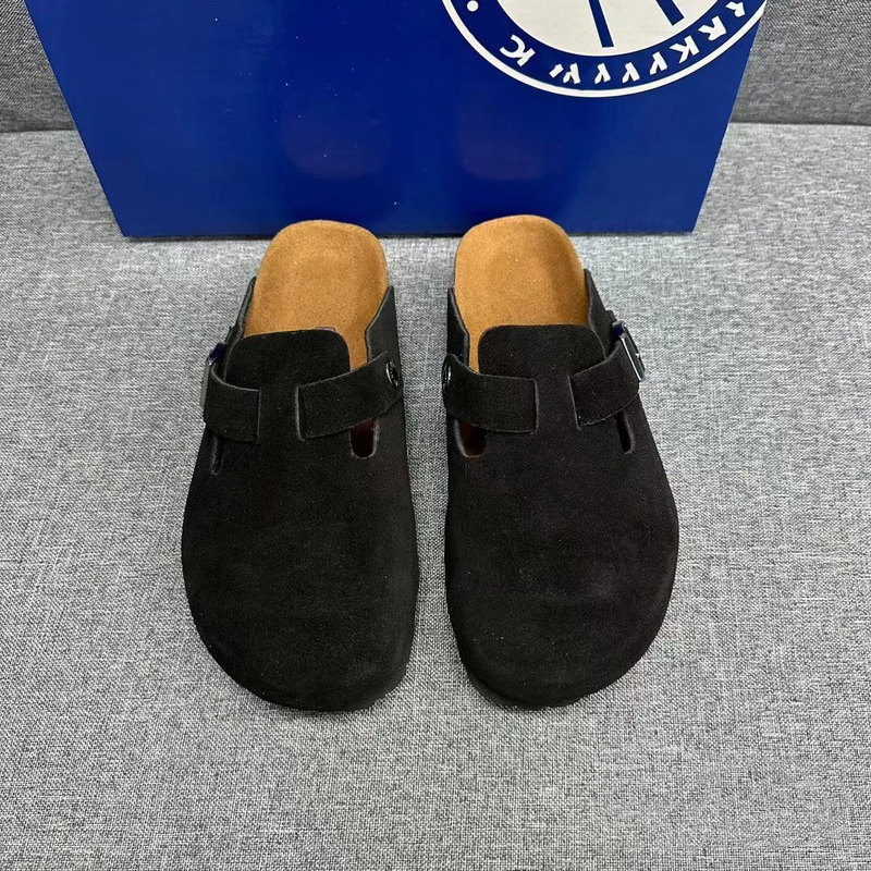 Genuine Leather Black Birkenstock Shoes for Men and Women, Cork Leather Fishing Birkenstock Clogs, Summer Outdoor Sandals, Thick-Soled Sandals