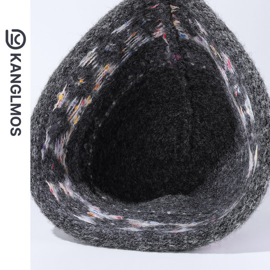 Kanglmos Colorful Jacquard Knit Fisherman Hat for Women, Autumn and Winter Warm Bucket Hat That Makes the Face Look Smaller, Natural Look Bucket Hat