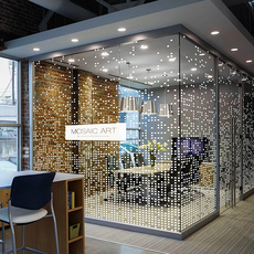 Наклейки на стекло 个性时尚马赛克玻璃贴膜办公室静电磨砂贴纸推拉门隔断装饰可定制