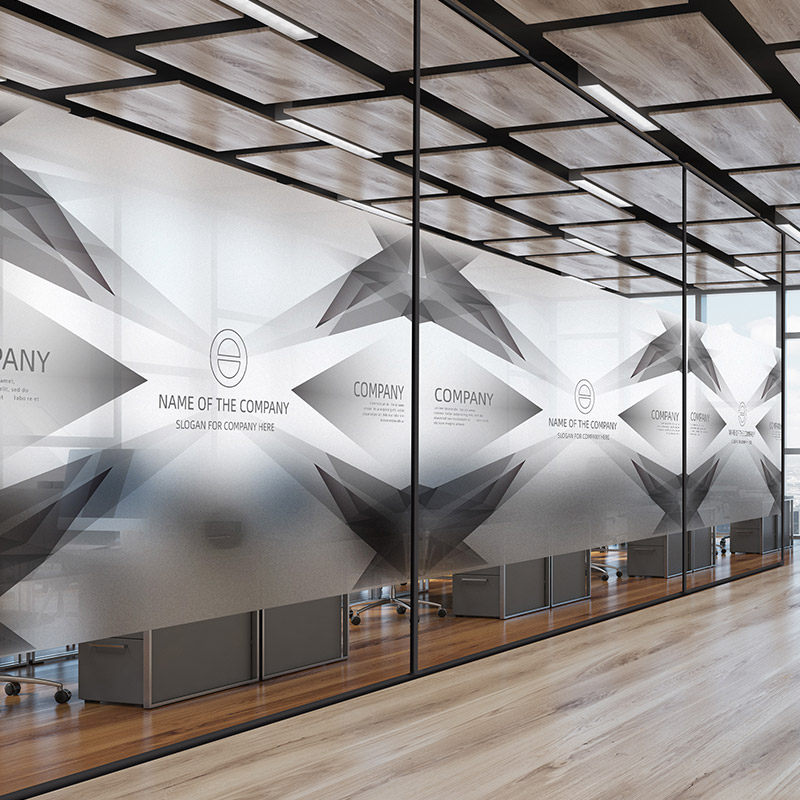 Creative geometric company office partition glass film electrostatic frosted decorative sticker LOGO size can be customized