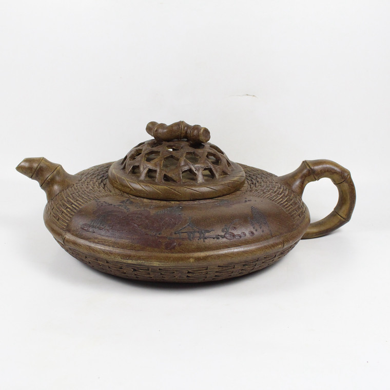 Yixing pure pure hand kung fu tea gear household large capacity teapot old pot bamboo pot