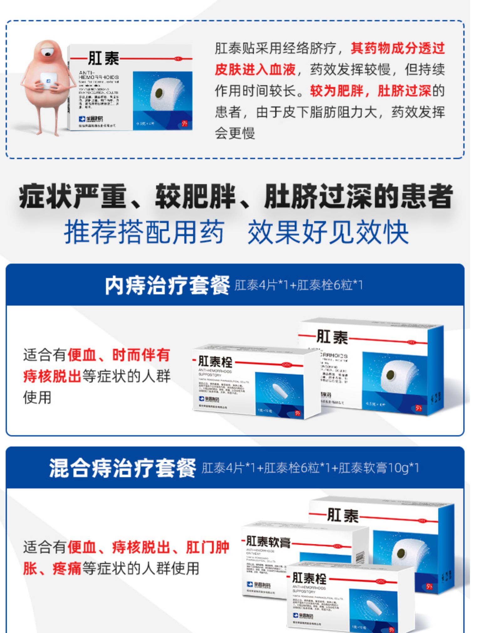 肛泰 治痔疮肚脐贴 6片 清热解毒/消肿止痛/敛疮生肌/止痒止血 图2