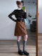 Meilade Retro Complete Set for Women 2025 Autumn New Style with Knitted Cardigan and Skirt, Age-Reducing Two-Piece Suit