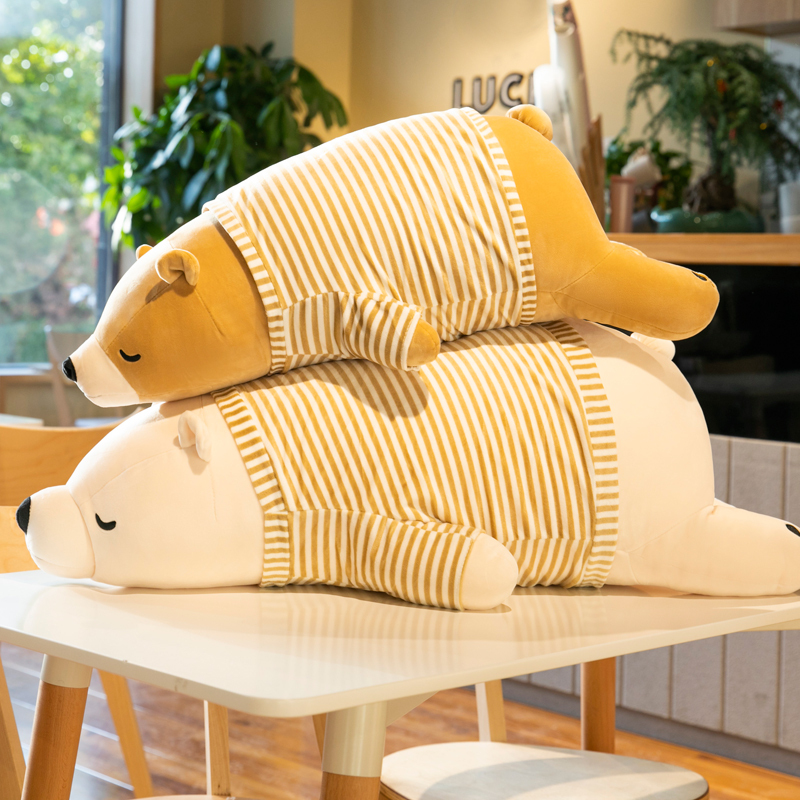 Hugging Bear Plush Toy Long Pillow Polar Bear Doll Super Soft Sleeping Doll Christmas Gift