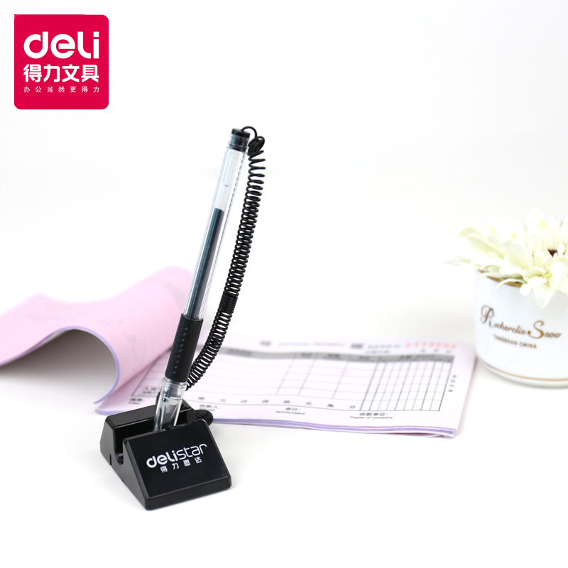 deli right-hand 6791 6793 table pens middle sex pen 0 5mm sign pen fixing can stick bank counter bar counter desk top rope with wire