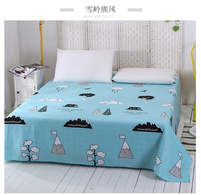 Manshi Shi tấm đơn mảnh đôi bông chăn sinh viên bông tấm 1,5m1,8 mét bộ ga giường