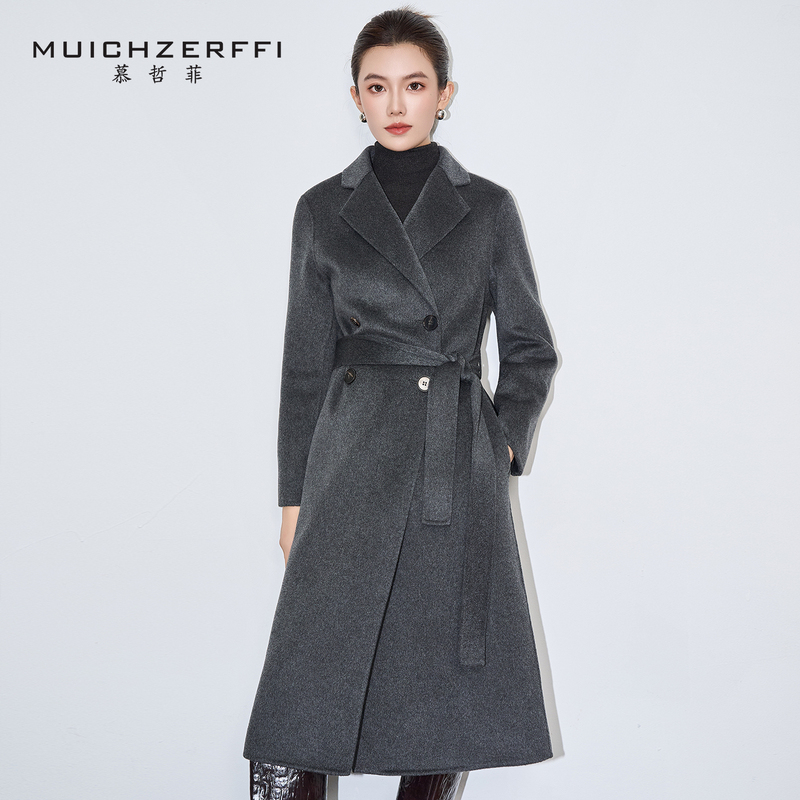 100% Pure Cashmere Coat, Mid-Length, Autumn and Winter, Warm, Double-Sided Wool, Double-Breasted, Belted, Suit Collar, Waist-Cinching 2313 100% Pure Cashmere Coat, Mid-Length, Autumn and Winter, Warm, Double-Sided Wool, Double-Breasted, Belted, Suit Collar, Waist-Cinching 2313