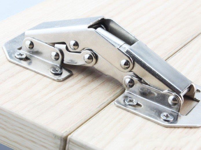 Folding upper turning door hinge hinge door panel detachable cabinet connecting piece stainless steel hinge cabinet loose-leaf gasket-Taobao