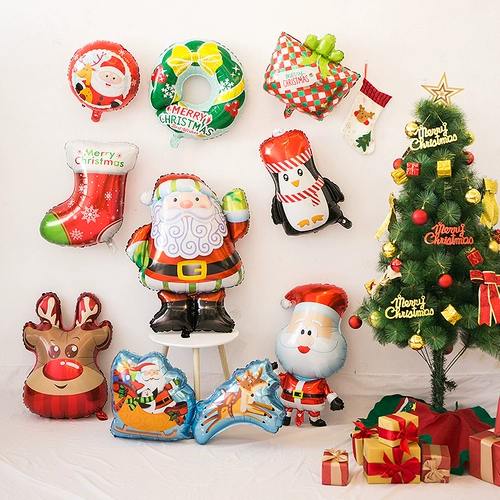 Рождественские тематические украшения из воздушных шаров из алюминиевой пленки Рождественская елка с воздушными шарами вечеринка в торговом центре магазин детский сад украшение сцены