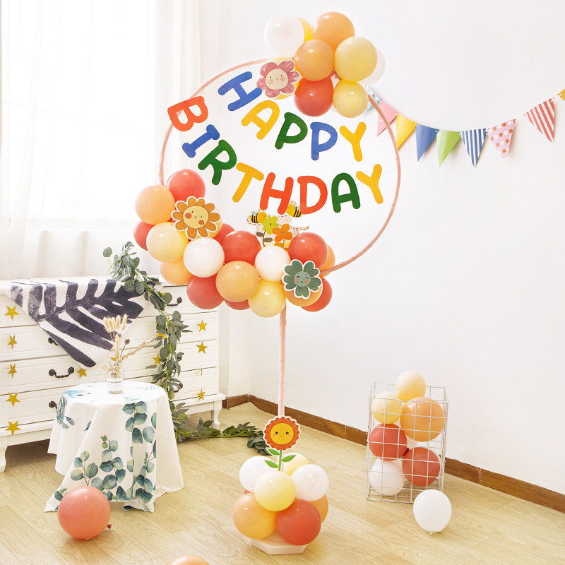 ins week birthday Birthday Decorated Balloon Column Children Party Props Table Floating Women's Baby Banquet Scene Placement