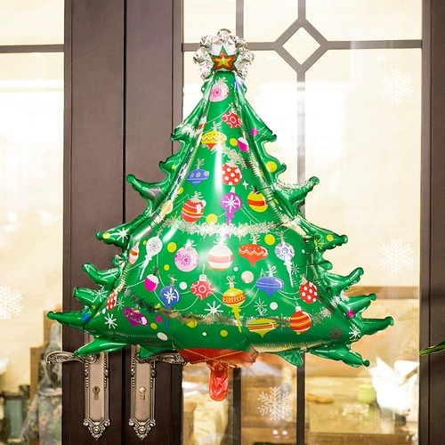 Рождественские тематические украшения из воздушных шаров из алюминиевой пленки Рождественская елка с воздушными шарами вечеринка в торговом центре магазин детский сад украшение сцены