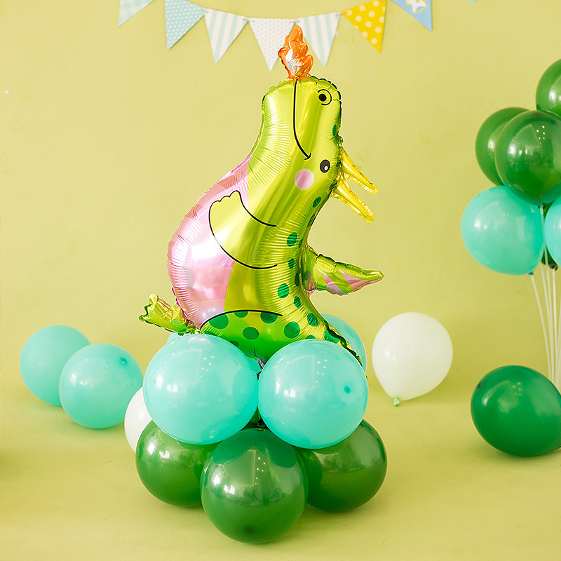 Bully Dragon Dinosaur Balloon Aluminum Film Balloon 61 Children Cartoon Road Lead Baby Birthday Party Decoration Background Wall